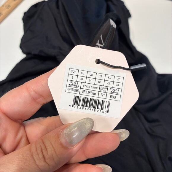 NWT OW Collection Black Long Sleeve Asymmetrical Dress Sz Large MSRP $220 - Picture 8 of 13